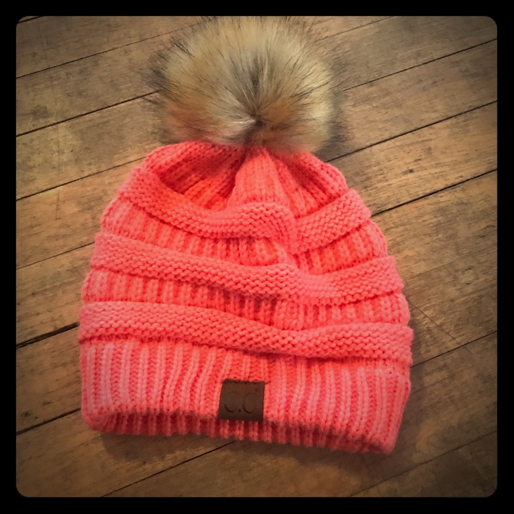 Like new! Coral C.C. Beanie